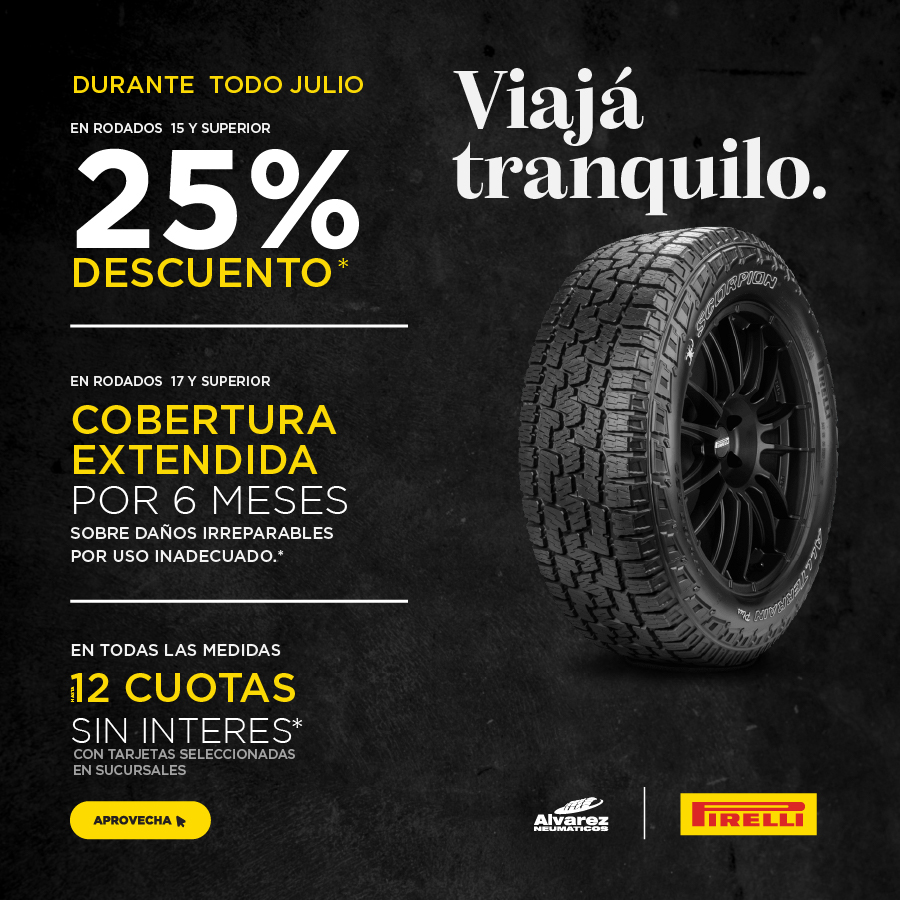 Promo Pirelli 12 cuotas sin interes