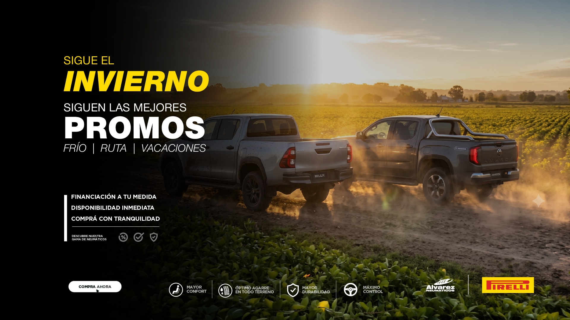Promociones de invierno en Alvarez Neumáticos para autos, utilitarios, SUV y pickups con financiación y stock disponible