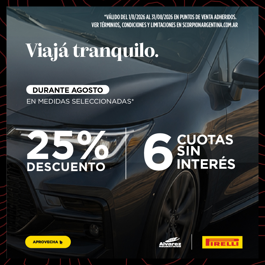 Promo Pirelli Agosto 2026 – 25% de descuento y 6 cuotas sin interés